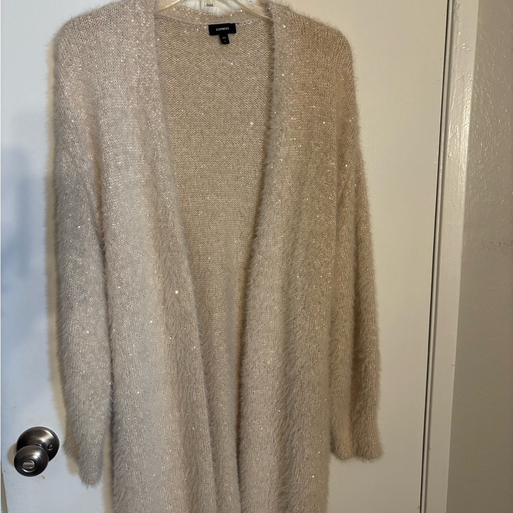 Express Beige Knit Cardigan
